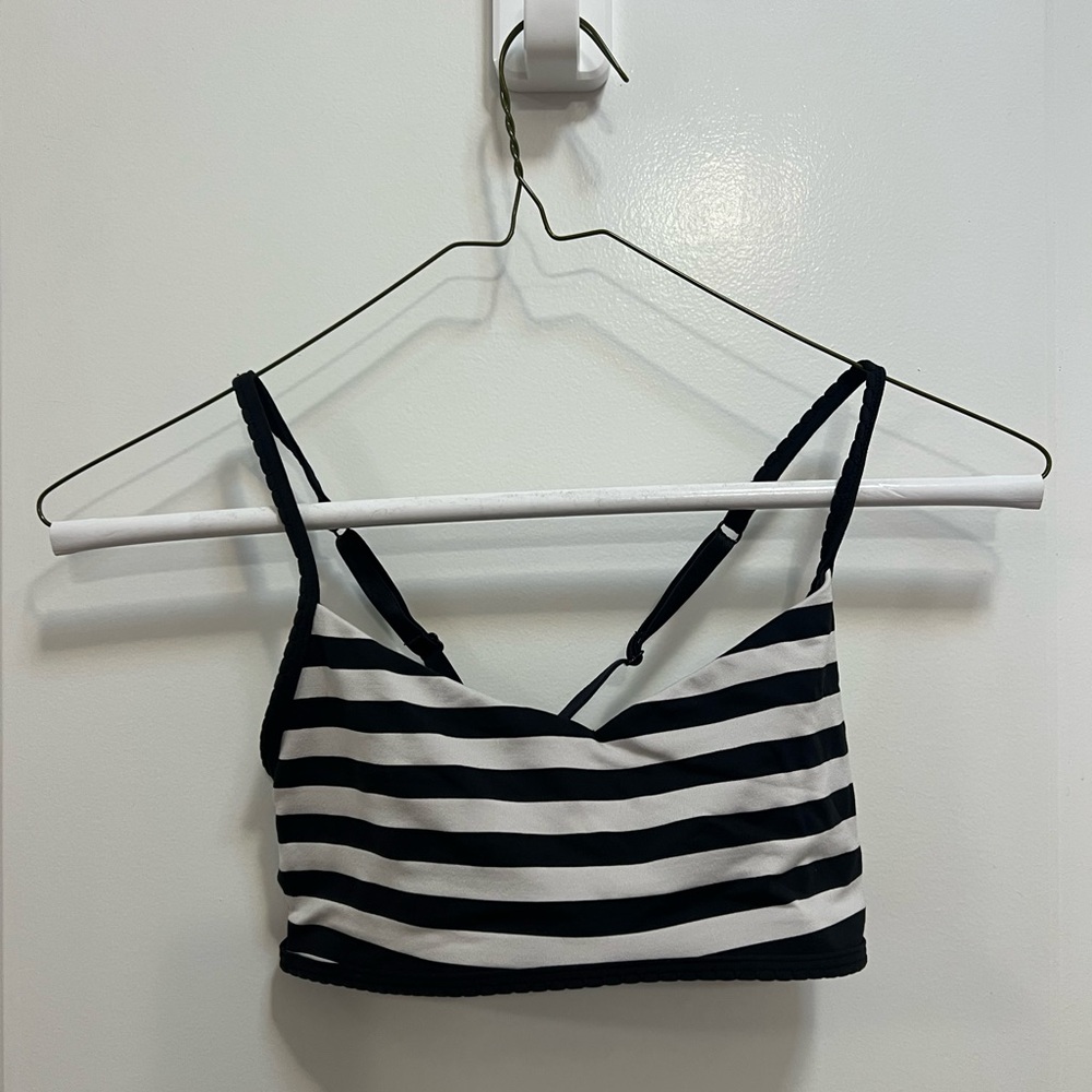 lululemon athletica Black and White Striped Sports Bra